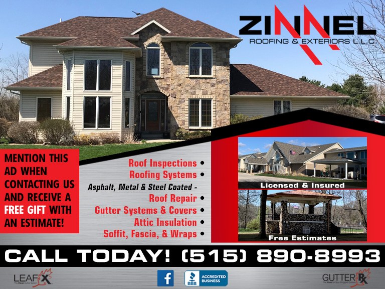 ZINNEL ROOFING & EXTERIORS, HUMBOLDT COUNTY, IA