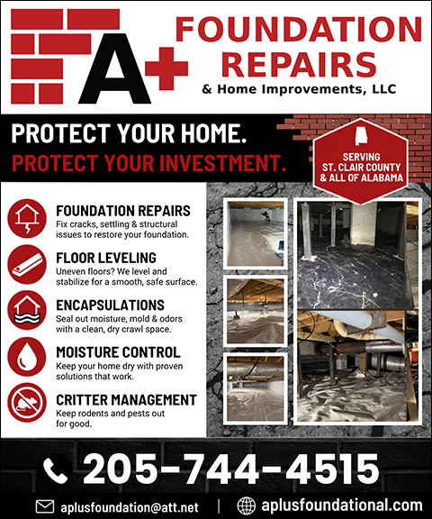 A+ FOUNDATION REPAIRS & HOME IMPROVEMENTS, ST. CLAIR COUNTY, AL