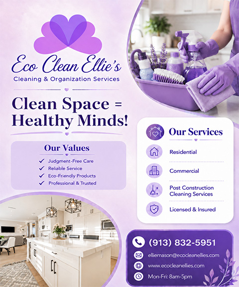 ECO CLEAN ELLIE’S CLEANING & ORGANIZING, DOUGLAS COUNTY, KS