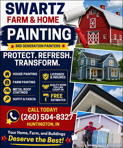 SWARTZ FARM & HOME PAINTING, Huntington County, IN