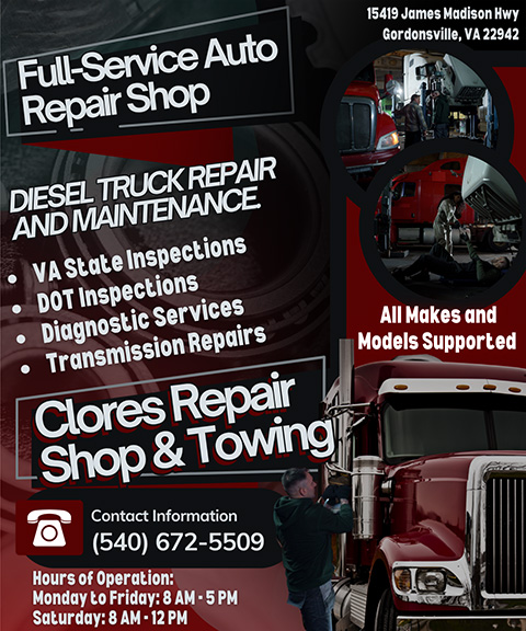 CLORES REPAIR SHOP, ORANGE COUNTY, VA