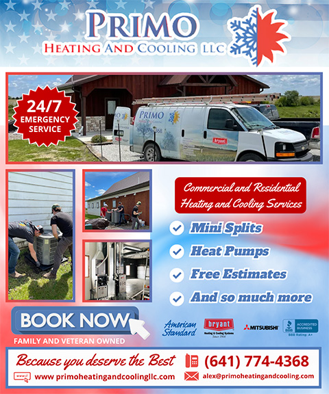 PRIMO HEATING AND COOLING, LUCAS COUNTY, IA