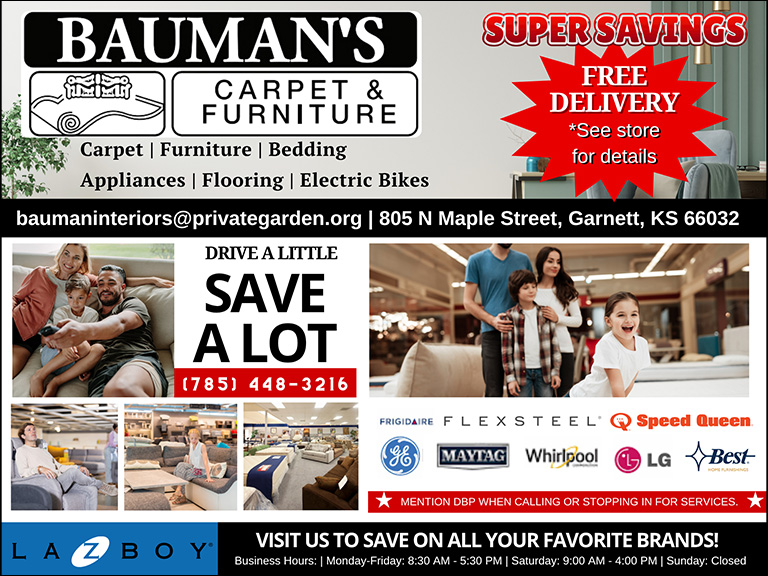 BAUMAN’S CARPET& FURNITURE, ANDERSON COUNTY, KS