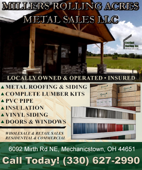 MILLER’S ROLLING ACRES METAL SALES- CARROLL COUNTY, OH