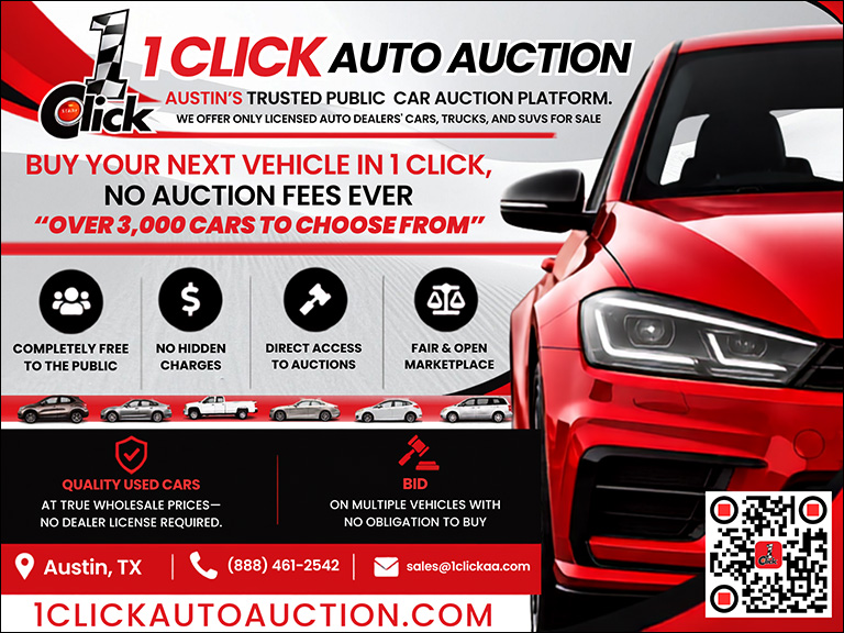 1 CLICK AUTO AUCTION, TRAVIS COUNTY, TX