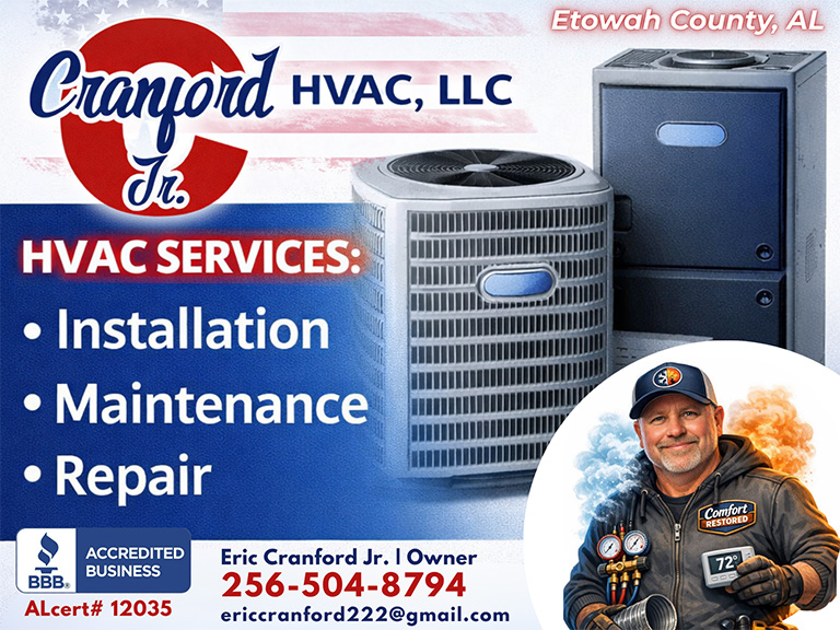 CRANFORD JR. HVAC, LLC, Etowah County, AL