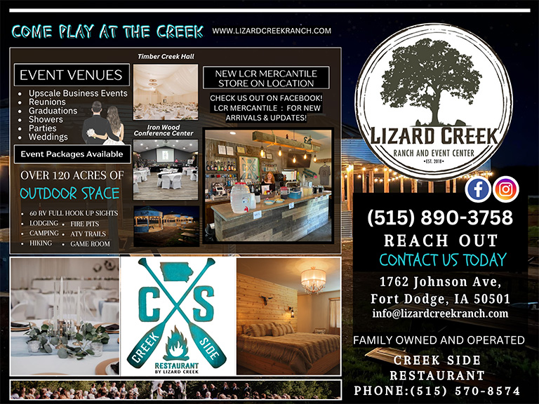 LIZARD CREEK RANCH, WEBSTER COUNTY, IA