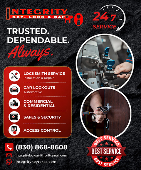 INTEGRITY KEY LOCK & SAFE OF TEXAS, COMAL COUNTY, TX