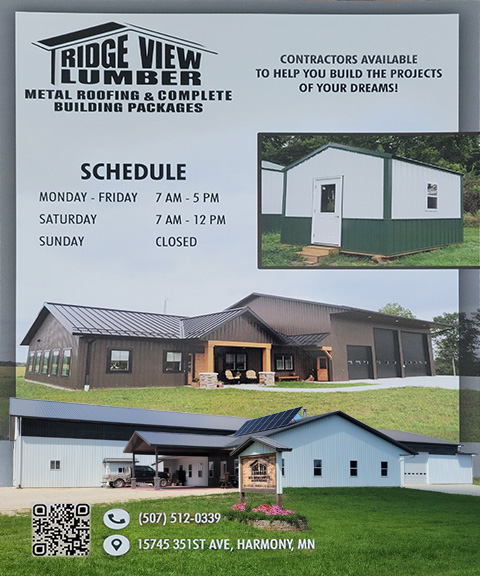 RIDGEVIEW LUMBER, FILLMORE COUNTY, MN