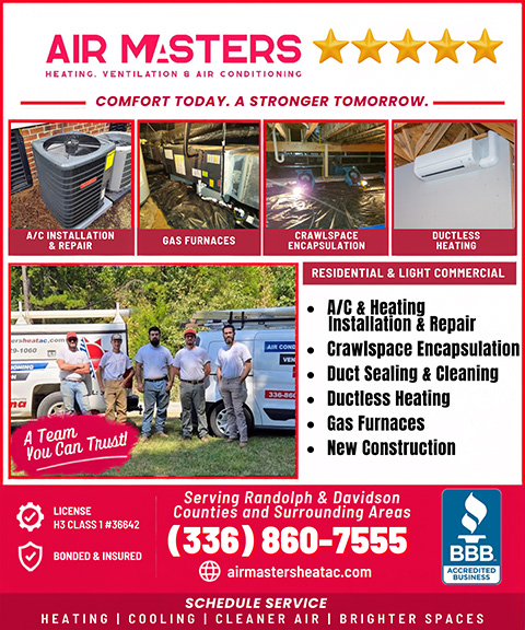 airmasters AIR MASTERS HEATING, VENTILATION & AIR, RANDOLPH COUNTY, NC