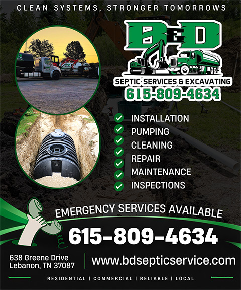 B AND D SEPTIC SERVICE, Wilson COUNTY, TN